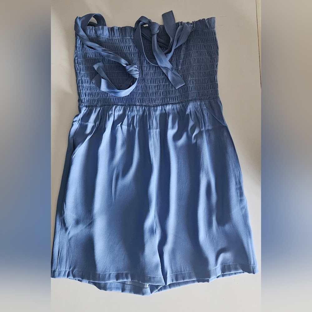 Blue Smocked Romper